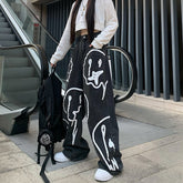 Jeans mit Fake-Smile-Print